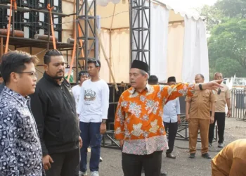 Bupati Bursah Tinjau Kesiapan Arena Pembukaan MTQ Sumsel, Pastikan Seluruh Persiapan Matang